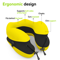 Oreiller de cou en mousse à mémoire de forme réglable en hauteur Support de tête portable Oreiller de voyage en forme de U doux pour avion