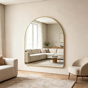 Modern Extra Large Arched Aluminum Wall <strong>Mirror</strong> | Oversized <strong>Lightweight</strong> &amp; Eco-Friendly Decorative Accent <strong>Mirror</strong> - Product Image 1