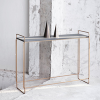 Table d'intérieur en métal doré, rectangulaire et moderne, pour le salon, entièrement personnalisée, avec haut en MDF, livraison gratuite