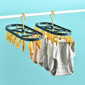 Plastic <b>Drying</b> <b>Rack</b> 12 Clips Round With Clip Windproof Multifunctional Underwear Pants <b>Drying</b> <b>Rack</b> Student Sock <b>Rack</b> - Product Image 1