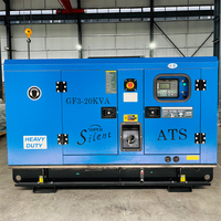Groupe électrogène diesel silencieux 20 kW à faible bruit avec ATS, conception compacte triphasée pour l'alimentation de secours résidentielle