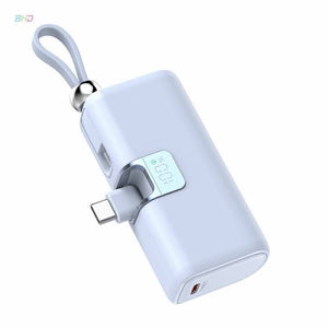 Mini batterie externe portable 4000 mAh avec porte-clés, charge rapide 22,5 W, câble intégré, affichage LED de la puissance, batterie portable, logo OEM Q8 - Product Image 5