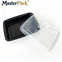 Plat de service rectangulaire jetable en plastique PP pour barbecue, personnalisable OEM/ODM, vente chaude