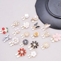 Nouveaux Boutons de Manchette et Boutons de Col en Alliage de Zinc Plaqué, Ornés de Diamants Colorés, Bijoux de Vêtements, Meilleures Ventes Transfrontalières