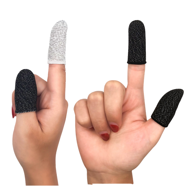 Hot Selling Silver Fiber Finger Sleeve Mobile Gaming Breathable Sweat-proof Screen Cover Anti-Static Durable Safety Gloves