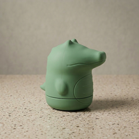 Jouets de bain en silicone personnalisés OEM, détachables, en forme d'animaux, faciles à nettoyer, anti-moisissure, flottants, à presser, design mignon de dessin animé