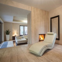 Projet de villa au design moderne, revêtement mural et de sol en pierre de travertin Milan poli sur mesure à prix réduit pour la décoration de cuisine