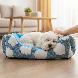 Cuccia per animali Yommy Cloud, morbida e accogliente, in cotone caldo, per cani e gatti, taglia media - Product Image 1