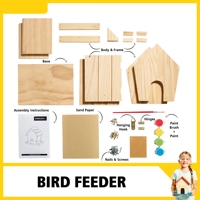 Kit de nichoir pour oiseaux DIY, grand nichoir en bois non fini avec supports, jouets DIY, nichoir en bois