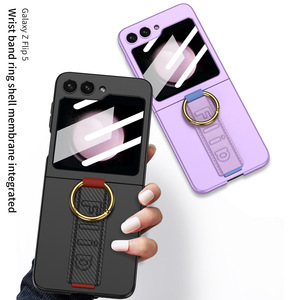 Funda Protectora Ultrafina para Z Flip 5/6/7, de PC y Cuero PU, Impermeable, con Correa de Muñeca y Anillo para Dedo, Protección Antigolpes - Product Image 4