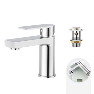 Keran Wastafel Modern Satu Tuas Warna Hitam Chrome untuk Air Panas dan Dingin dengan Katup Keramik, Model Lubang Tunggal untuk Kamar Mandi - Product Image 5