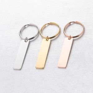 Fashion Metal Strip Keychain Mirror Polish Stainless Steel Lightweight Stamping Blank <b>Keyring</b> for DIY Custom Name Engrave Tags - Product Image 3