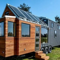 40 pies Cápsula inteligente con energía solar Cabina espacial Casa pequeña Cápsula espacial Casa con remolque