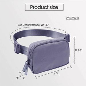 Free Sample Custom 2-Way Zipper Unisex Belt Bag <b>with</b> Adjustable Strap Fanny Packs Mini Waist Pouch for Outdoor Hiking <b>Running</b> - Product Image 3