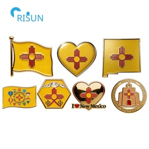 Aimant de réfrigérateur personnalisé, souvenir, <span class=keywords><strong>carte</strong></span> et drapeau du Nouveau-Mexique, États-<span class=keywords><strong>Unis</strong></span>, épingle à revers, badge, broche, épingle en émail personnalisée du Nouveau-Mexique - Product Image 1