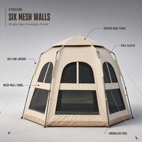 Tente pliante Pop, structure pliable, auvent portable, abri solaire, installation instantanée, 5-6 personnes, double couche, quatre saisons, pour le camping