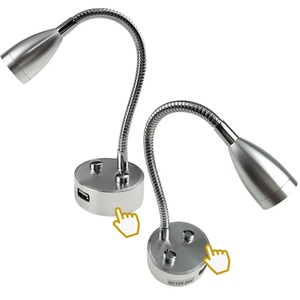 Lampe de lecture murale à LED à col long <span class=keywords><strong>avec</strong></span> commande tactile et mémoire, <span class=keywords><strong>port</strong></span> de charge <span class=keywords><strong>USB</strong></span>, <span class=keywords><strong>12V</strong></span> 24V - Product Image 2