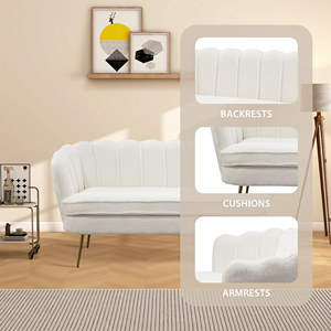 Moderne Dubbele Bank Modieuze Tweezitter Met Houten Frame En Stoffen Bekleding Voor Woonkamer Fauteuils Groothandel - Product Image 6