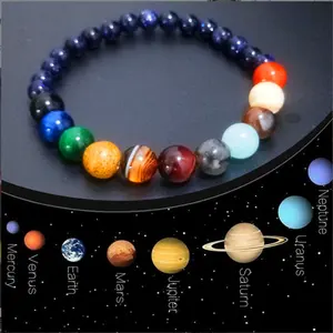 Oito planetas no universo e na galáxia pulseira amantes bracelete