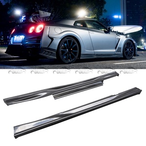 สเกิร์ตข้างคาร์บอนไฟเบอร์สำหรับ Nissan GTR R35 2009-2019 ชุดแต่งสเกิร์ตข้างแบบ TOP Extension Lip Apron สำหรับรถยนต์ - Product Image 1
