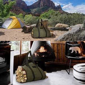 Free Sample <b>Carrier</b> <b>Log</b> for Oxford Firewood Large, sturdy wood tote <b>bag</b> for camping and indoor firewood <b>logs</b> - Product Image 3