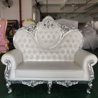 Chaises de Mariage Personnalisées de Luxe avec Cadre Doré en Forme de Canapé pour Mariés