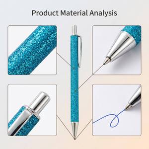 Bolígrafos Metálicos Retráctiles, Bolígrafo Rosa con Diseño Elegante, Tinta Negra, Brillantina, Oro Rosa, Bolígrafos Bonitos Personalizados para la Escuela - Product Image 3
