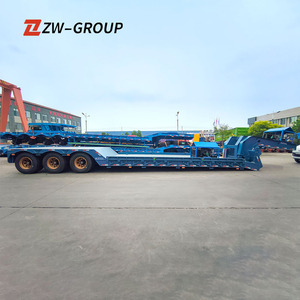 ZW Group Heavy Duty 3/4 Ejes 80ton Desmontable Cuello de cisne LowBed Semi Remolque Lowboy Trailer - Product Image 3