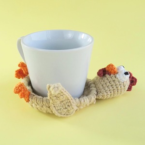 Sous-verres tricotés à la main de 12 cm, motifs multicolores, pour la maison, tapis de table isolant mignons tortue et agneau, vente en gros - Product Image 4