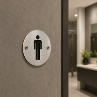 Plaque carrée en acier inoxydable pour toilettes, indicateur de salle de bain, étanche, pour hôtel, WC, porte de salle de bain, gravure personnalisée disponible