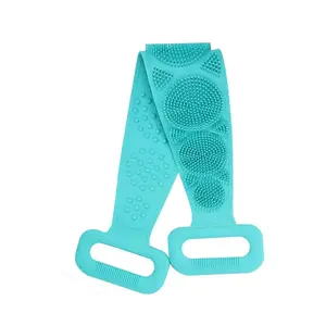 Ceinture de bain en silicone à pois pour le dos et le corps Serviette de bain exfoliante pour hommes et femmes