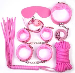 SM 제품 7 피스 BDSM 세트 게이 본디지 기어 및 케겔 운동을위한 강철 바인딩 채찍이있는 섹시한 노예 목 꽉 가슴 칼라 - Product Image 4