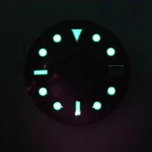 Esfera NH35 de 28,5 mm, verde luminosa, para caja de movimiento automático SKX007 con logotipo S, accesorios para reloj - Product Image 3