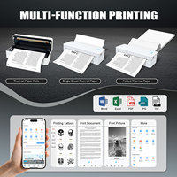 Impresora de documentos fotográficos de bolsillo portátil sin tinta Impresora térmica A4 de teléfono móvil inalámbrica digital portátil