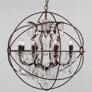 110cm di ferro rustico americano Villa casa Foyer decorativo campagna 18 luci ORB giroscopio di cristallo lampadario <span class=keywords><strong>per</strong></span> <span class=keywords><strong>ingresso</strong></span> - Product Image 5