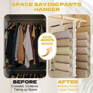 Porte-pantalons en gros à 4/6/8 niveaux, organisateur de placard pour pantalons, en acier inoxydable - Product Image 2