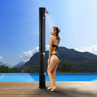 Kangrun 2025 Excellente Qualité Conception Populaire Assemblage Simple Dispositif de Température PVC Octogone Noir 35L Douche Solaire Extérieure