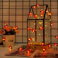 Romantische 40LED Rozen Bloemen Lichtslinger Koper Materiaal IP44 Binnen Tuin Feest Decoratie Valentijn Warm Wit 10m