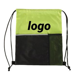 Marketing Drawstring <b>Bags</b> for Events Marathons Training Classes Shopping with Mesh Interior Pocket - Product Image 1