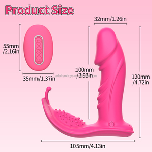 All'ingrosso della fabbrica giocattoli del sesso per adulti per le donne 3 dimenando <span class=keywords><strong>7</strong></span> mutandine di vibrazione rosa giocattolo indossabile farfalla G Spot Dildo vibratore - Product Image 6
