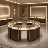 Vitrine à bijoux en verre durable, écologique et personnalisée de luxe avec éclairage LED pour magasin de détail et centre commercial haut de gamme