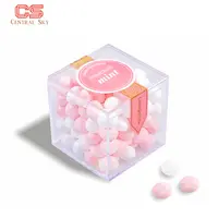 Nieuwe collectie Ball Vorm suiker gratis mint candy Rose Smaak mix Lychee Smaak Zoete mint tablet snoep in Transparante Doos