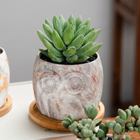 Hibou à motif de marbre scandinave et nordique, Pot de fleurs succulente en céramique, modèle Miniature, pour décor