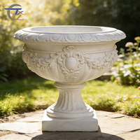 Pots de fleurs en GRC sculptés de style européen classique de haute qualité, décoration de jardin de villa, décoration extérieure