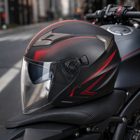 Casque de moto homologué DOT, demi-visière, accessoires, double visière HD, toutes saisons, casque de banlieue