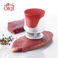 Petit attendrisseur de viande en acier inoxydable avec lames en plastique antiadhésives pour la cuisine à domicile