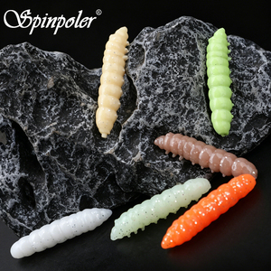 เหยื่อตกปลา Spinpoler Wholesale แบบกันฉีกขาด TPE Bionic Worm เหยื่อปลอมนุ่มเรืองแสง UV แบบลอยน้ำ เหยื่อแม็กโกต์แบบลอยน้ำ เหยื่อตกปลาแบบหนอน - Product Image 1