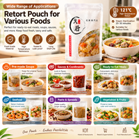 250ML 350ml Sans BPA Résistant à la chaleur 121 ℃   Sachet d'emballage en nylon pour soupes et sauces, pochette en plastique avec fenêtre de stérilisation