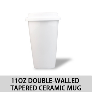 แก้วกาแฟเซรามิคแบบพกพาเก็บความร้อนพร้อมโลโก้พิมพ์ แก้วน้ำสองชั้น แก้วกาแฟเซรามิคสำหรับเดินทางพร้อมฝาซิลิโคน - Product Image 2