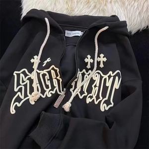 Sudaderas con Capucha Estampadas con Letras Estilo Harajuku para Mujer y Hombre, Sudaderas Holgadas de Manga Larga Estilo Retro Americano, Chaquetas con Capucha y Cremallera Y2K - Product Image 3